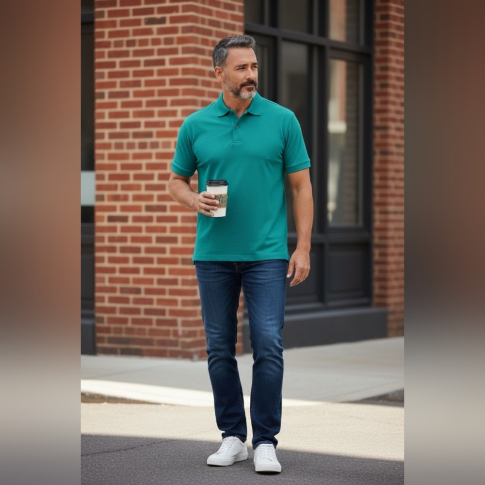 GRAND SLAM GOLF Men's Green Polo Shirt SIZE LARGE